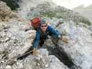 Via Ferrata Severino Casara: Ronald zwischen Kriechband und Hängebrücke (16. Juli)