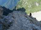 Via Ferrata Severino Casara: Ronald zwischen Kriechband und Hängebrücke (16. Juli)