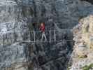 Via Ferrata Severino Casara: Aaron auf der Hängebrücke (16. Juli)