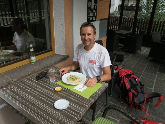 Ich im Gasthof zur Brücke, 803 m (23. Juli)