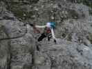 Innsbrucker Klettersteig: Larissa zwischen Seufzerbrücke und Westlicher Kaminspitze (30. Juli)