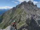 Innsbrucker Klettersteig: Larissa zwischen Westlicher Sattelspitze und Ausstieg (30. Juli)