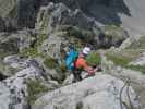 Innsbrucker Klettersteig: Larissa zwischen Westlicher Sattelspitze und Ausstieg (30. Juli)