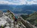 Innsbrucker Klettersteig: Larissa zwischen Westlicher Sattelspitze und Ausstieg (30. Juli)