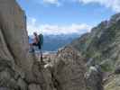 Innsbrucker Klettersteig: Larissa zwischen Westlicher Sattelspitze und Ausstieg (30. Juli)