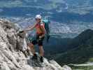 Innsbrucker Klettersteig: Larissa zwischen Westlicher Sattelspitze und Ausstieg (30. Juli)