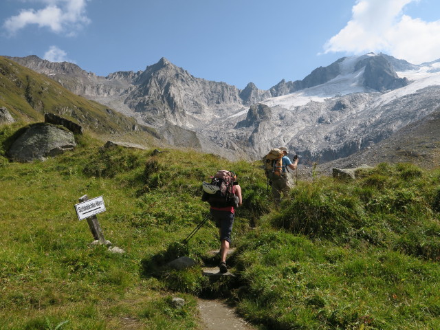 Gudrun und Christoph am Berliner H&ouml;henweg zwischen Furtschaglhaus und Furtschaglkar (25. Aug.)
