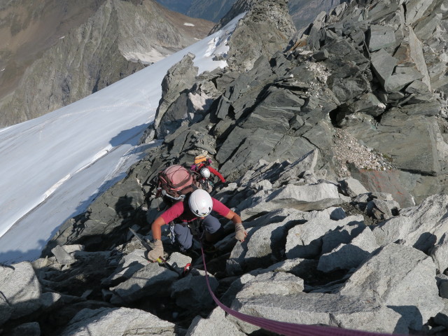 Gudrun und Christoph zwischen Furtschaglkees und Gro&szlig;em M&ouml;seler (26. Aug.)