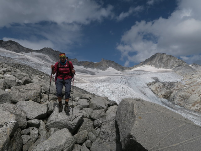 Gudrun zwischen &Ouml;stlichem Neveser Ferner und Am M&ouml;sele (26. Aug.)