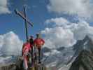 Gudrun, Christoph und ich am Schönbichler Horn, 3.134 m (25. Aug.)