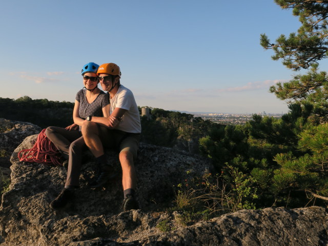 Glocknergrat: Sabine und ich beim Ausstieg