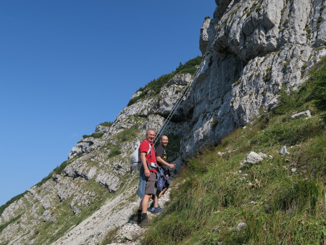 Heli-Kraft-Klettersteig: Erich und Lin beim Einstieg (8. Sep.)