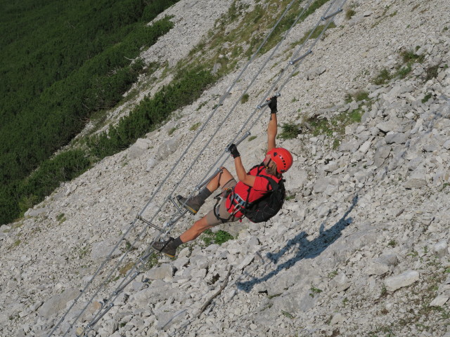 Heli-Kraft-Klettersteig: Jörg auf der Riesenleiter (8. Sep.)