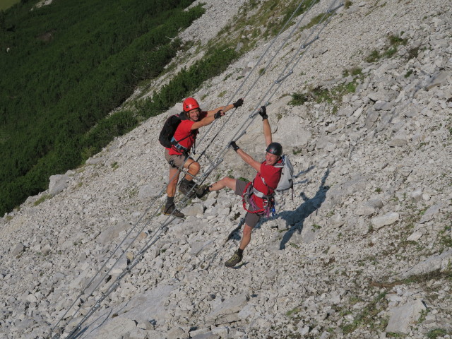 Heli-Kraft-Klettersteig: Jörg und Erich auf der Riesenleiter (8. Sep.)