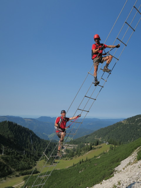 Heli-Kraft-Klettersteig: Erich und Jörg auf der Riesenleiter (8. Sep.)