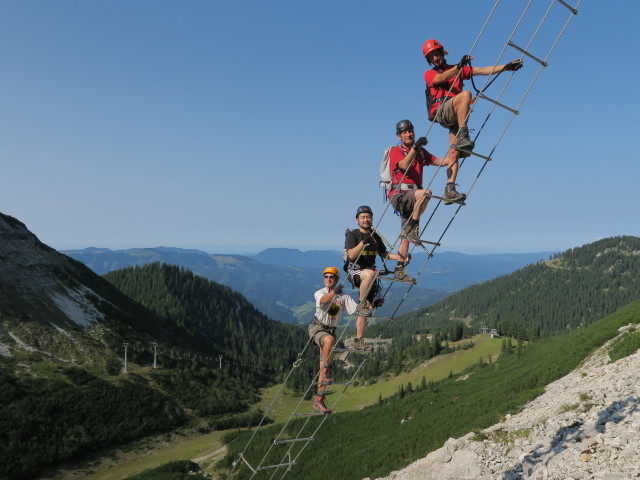 Heli-Kraft-Klettersteig: Ich, Lin, Erich und Jörg auf der Riesenleiter (8. Sep.)