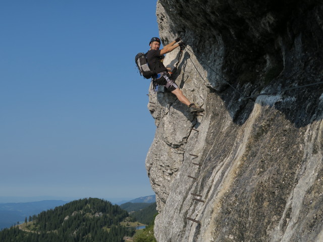 Heli-Kraft-Klettersteig: Lin zwischen 1. und 2. Seilbrücke (8. Sep.)