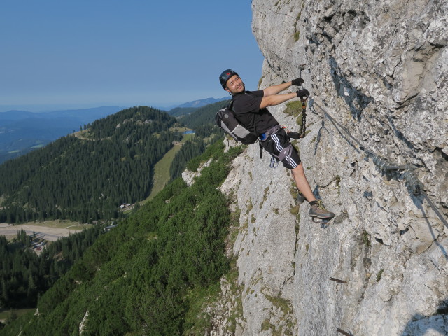 Heli-Kraft-Klettersteig: Lin zwischen 1. und 2. Seilbrücke (8. Sep.)