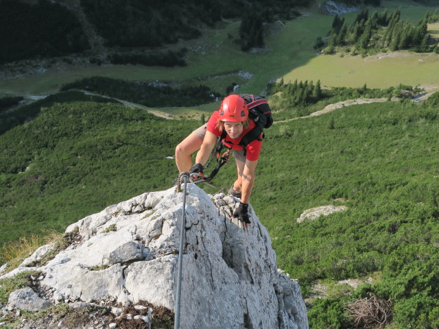 Heli-Kraft-Klettersteig: Jörg zwischen 2. und 3. Seilbrücke (8. Sep.)