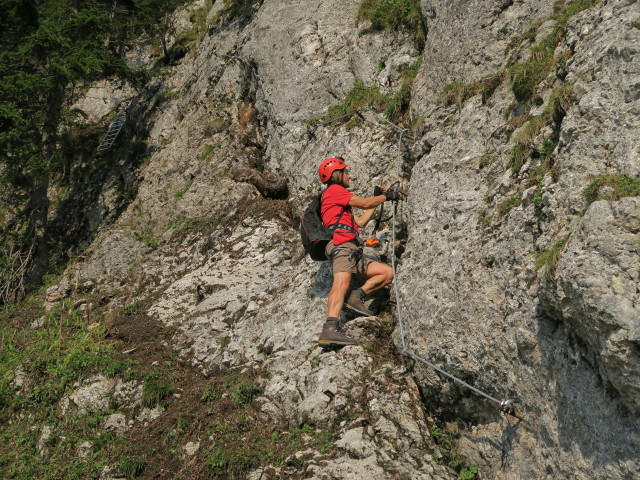 Bergmandl-Klettersteig: Jörg im Einstieg (8. Sep.)