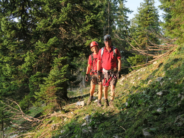 Bergmandl-Klettersteig: Jörg und Erich zwischen 1. und 2. Pfeiler (8. Sep.)