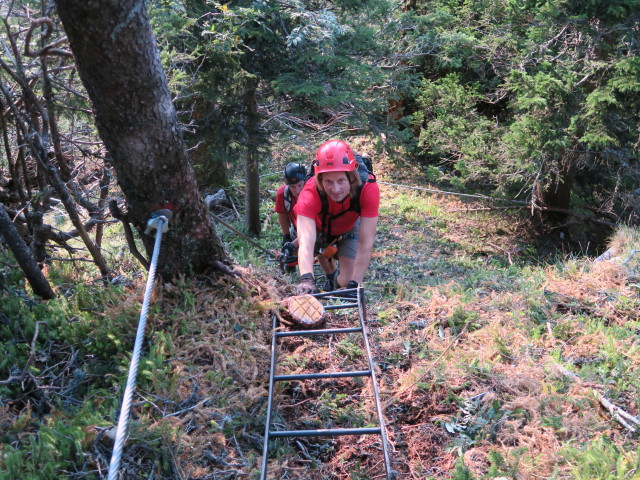 Bergmandl-Klettersteig: Erich und Jörg am 2. Pfeiler (8. Sep.)