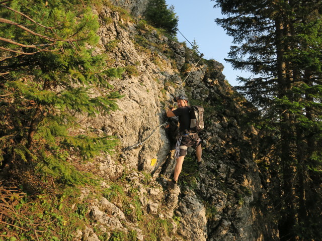 Bergmandl-Klettersteig: Lin am 3. Pfeiler (8. Sep.)