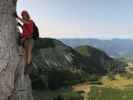 Heli-Kraft-Klettersteig: Jörg zwischen Riesenleiter und 1. Seilbrücke (8. Sep.)