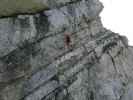 Heli-Kraft-Klettersteig: Jörg zwischen Riesenleiter und 1. Seilbrücke (8. Sep.)