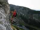 Heli-Kraft-Klettersteig: Jörg zwischen 1. und 2. Seilbrücke (8. Sep.)