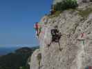 Heli-Kraft-Klettersteig: Erich und Lin zwischen 2. und 3. Seilbrücke (8. Sep.)