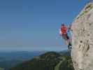 Heli-Kraft-Klettersteig: Erich zwischen 2. und 3. Seilbrücke (8. Sep.)