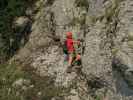 Bergmandl-Klettersteig: Jörg im Einstieg (8. Sep.)