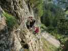 Bergmandl-Klettersteig: Lin und Erich am 1. Pfeiler (8. Sep.)