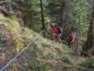 Bergmandl-Klettersteig: Jörg und Erich am 2. Pfeiler (8. Sep.)