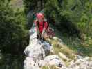 Bergmandl-Klettersteig: Jörg und Erich am 3. Pfeiler (8. Sep.)