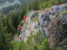 Bergmandl-Klettersteig: Erich und Jörg am 3. Pfeiler (8. Sep.)