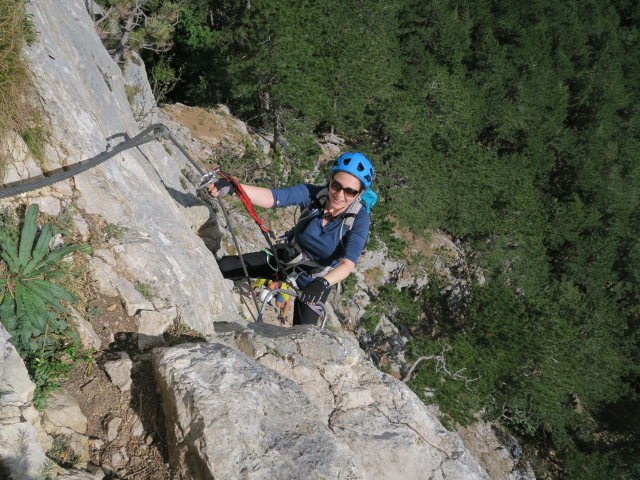 Gebirgsvereins-Klettersteig: Sabine in der Weningerwand