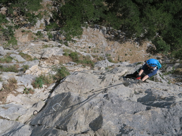 Gebirgsvereins-Klettersteig: Sabine in der Weningerwand