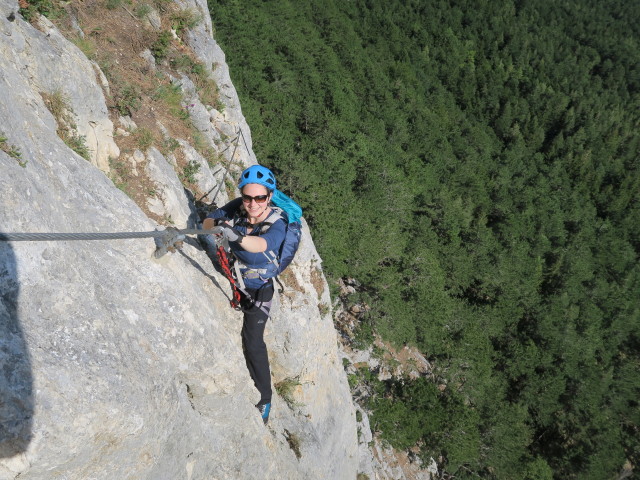 Gebirgsvereins-Klettersteig: Sabine in der Weningerwand