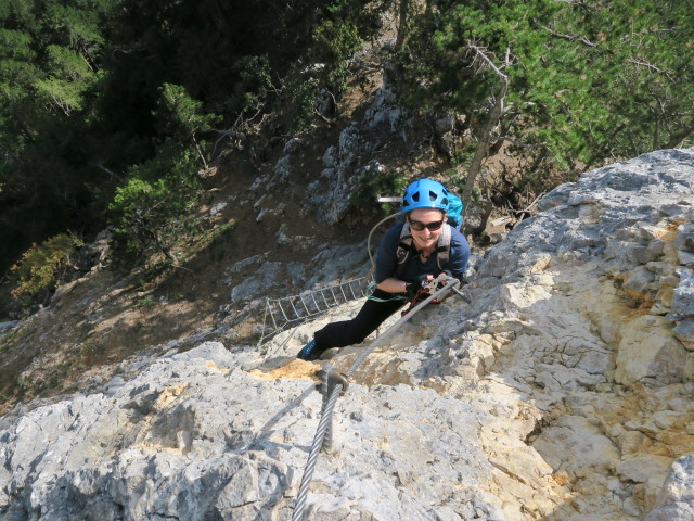 Gebirgsvereins-Klettersteig: Sabine in der Pannoniawand