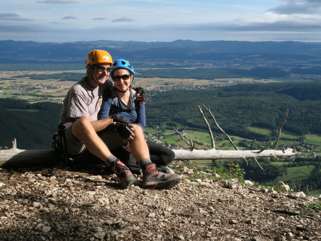 Gebirgsvereins-Klettersteig: Ich und Sabine am Kyselak-Platzerl