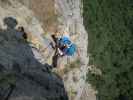 Gebirgsvereins-Klettersteig: Sabine in der Weningerwand