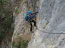 Gebirgsvereins-Klettersteig: Sabine in der Headwall