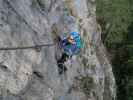 Gebirgsvereins-Klettersteig: Sabine in der Headwall