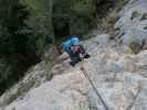 Gebirgsvereins-Klettersteig: Sabine in der Headwall