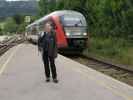 Sabine im Bahnhof Grünbach am Schneeberg, 557 m