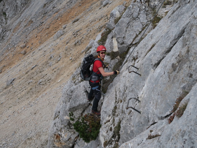K&ouml;nigschusswand-Klettersteig: Carmen im unteren Teil