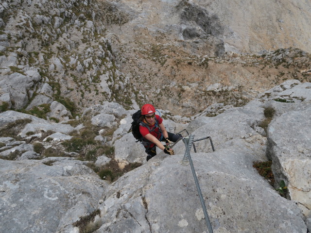 K&ouml;nigschusswand-Klettersteig: Carmen im mittleren Teil