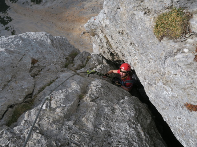 K&ouml;nigschusswand-Klettersteig: Carmen nach der H&ouml;hle